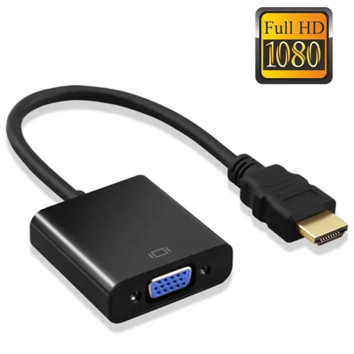 Afbeelding van HDMI naar VGA Converter met Audio en Voeding - HD 1080p Adapter voor Tablet, Laptop, PC en TV