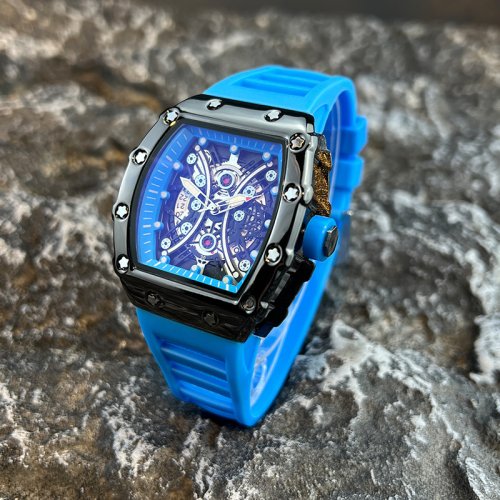 Imagen de Reloj para hombre, marca de lujo ligera, esfera de barril de vino, Reloj deportivo con brillo nocturno a la moda, Reloj calendario L146