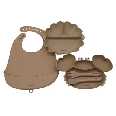 Image de Vaisselle Enfant Personnalisée - Set Silicone + Bavoir