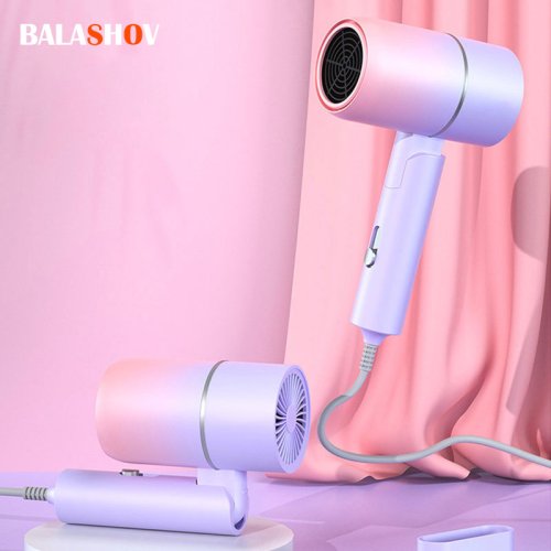 Image of Natural Anion Hair Dryer with Foldable Design and Carrying Bag – Portable Mini Blow Dryer for Home & Travel Use