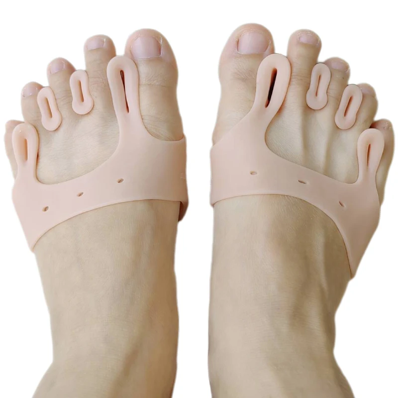 Imagen de Corrector de Juanetes de Silicona con Gel: Separadores de Dedos del Pie y Almohadillas para Antepié - Espaciadores Ortopédicos para Hallux Valgus (1 Par)