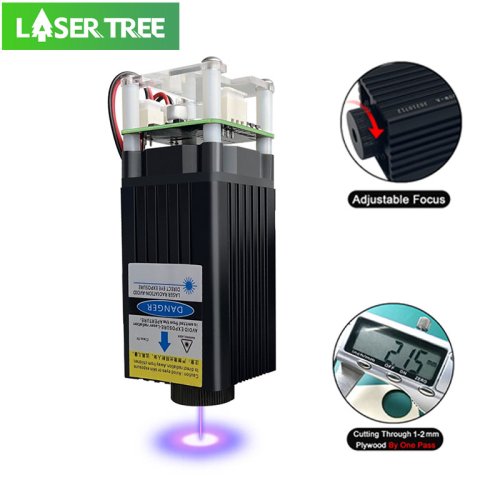 Afbeelding van Lasergravurekop 20W met 4W Lasermodule 450nm TTL Blauw Licht - Professionele Lasersnij- en Gravuretool voor Hout, DIY en Creatieve Projecten