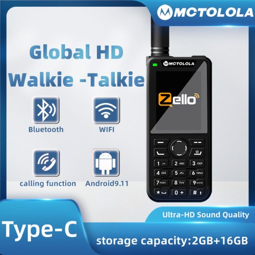 Imagen de Walkie Talkie 4G POC con Android 9.0, Pantalla de 2.4 Pulgadas, Función Telefónica, Zello, Wi-Fi, 16GB y Cobertura Global hasta 5000 km