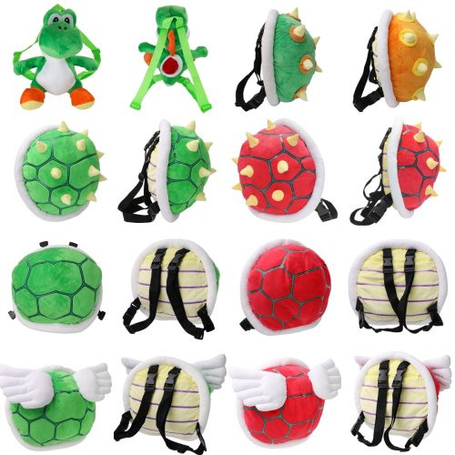 Imagen de Mochila de Peluche Super Mario con 9 Estilos: Koopa Troopa, Bowser, Lemmy, Yoshi, Concha de Tortuga y Más – Bolsa de Muñecos de Peluche para Niños y Fans de Videojuegos
