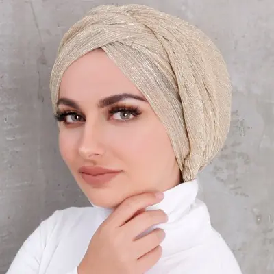 Image de Hijab Intérieur Pailleté - Turban Ventilé Instantané