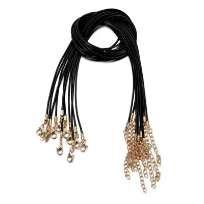 Image de Cordon Cuir Tressé 1.5mm - Lot de 10 avec Fermoir à Homard