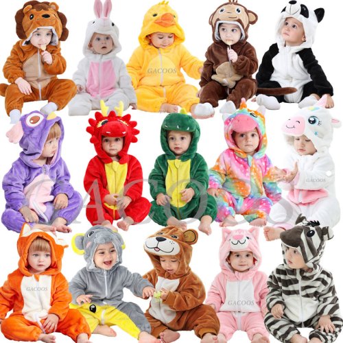 Pigiama Kigurumi per Bambini in Cotone: Costume Animale con Temi Unicorno, Coniglio e Dinosauro – Abbigliamento Comodo e Divertente per Neonati e Ragazze