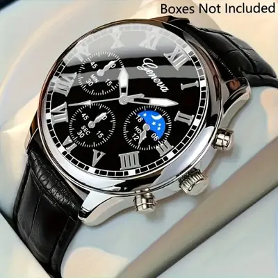 Image de Montre Homme Cuir PU - Élégante & Polyvalente