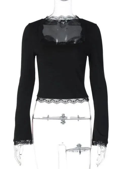Image de T-Shirt Dentelle Patchwork Y2K