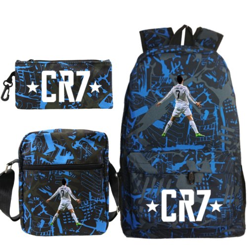 Imagen de Mochilas CR7 de 3 Unidades: Mochilas Escolares Ligeras y Estilo Simple para Niños, Niñas, Adolescentes y Adultos con Compartimento para Ordenador Portátil