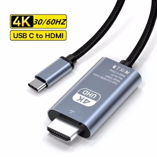 Zdjęcie Kabel 4K 30/60Hz USB C do HDMI Adapter typu C Kabel konwertera HDTV do iPhone'a 15 Konwerter TV MacBook Air iPad Samsung laptop