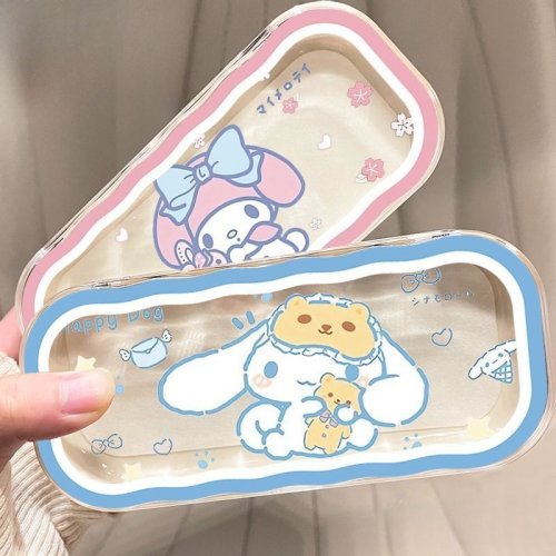 Imagen de Caja de Gafas de Perro de Dibujos Animados: Estuche Portátil Transparente y Resistente para Almacenamiento de Gafas de Sol