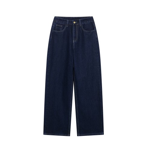 Immagine di Set da donna in jeans alla moda con giacca con cintura e pantaloni vintage con zip frontale – look chic e coordinato