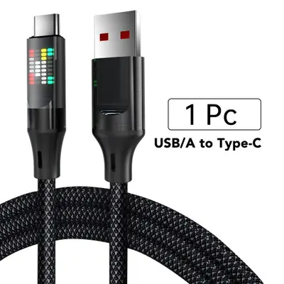 Câble USB-C 120W Rapide avec Affichage LED