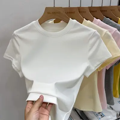 Image de T-Shirt Féminin Col Rond Été - Style Streetwear Coréen
