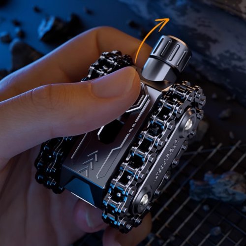 Image of Magnetic Gear Chain Ratchet Wheel Fidget Roller with Rotating Push Plate – Mechanical Stress Relief Toy for Focus and Anxiety Management