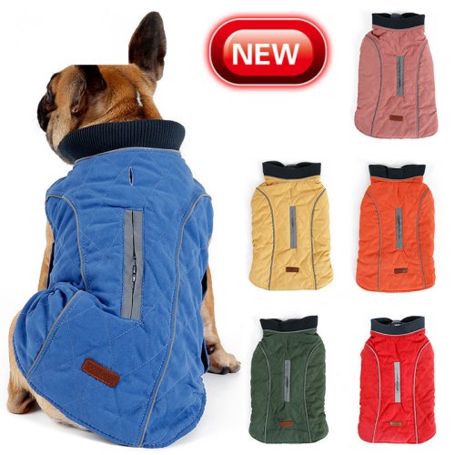 Afbeelding van Hoge kwaliteit hondenkleding Gewatteerde hondenjas Huisdier warme jas Vest Nieuwe grote hond Retro gezellige dikke vestkleding 6 kleuren