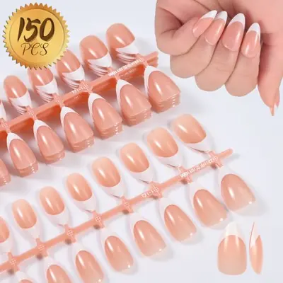 Image de Ongles Faux Français Prêts à Porter - 150 Pièces