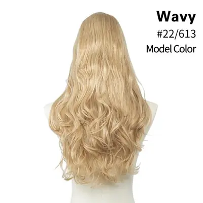 Image de Extensions Cheveux Synthétiques Clip-In Blond Naturel