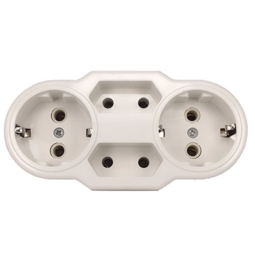 Imagen de Adaptador de Corriente Europeo de 1 a 4 Vías, Enchufe de Conversión para Viajes en Alemania y UE, Carga Segura de 16A