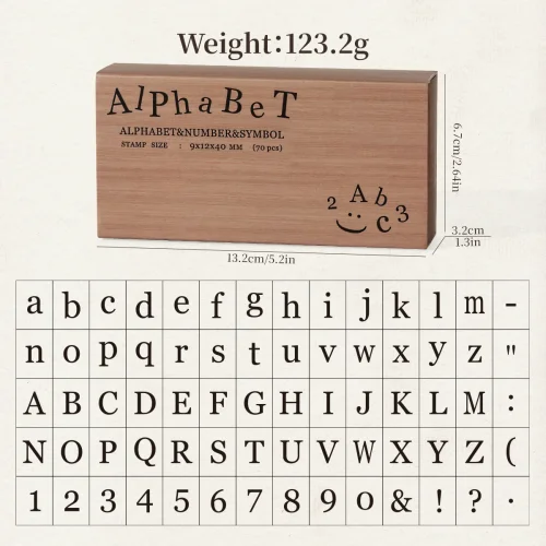 Imagen de Journal GO 70 unids/set de sellos de números y letras del alfabeto de goma de madera para Collage de...