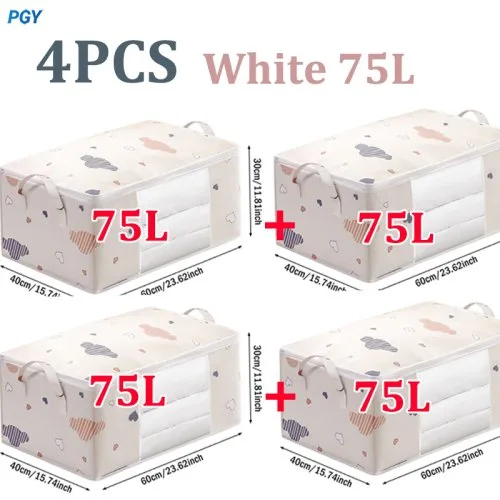 4PCS White 75L