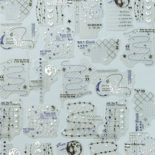 Image of 20-Piece Kawaii Stationery Sticker Set with Hazy Traces Design for Junk Journaling, Scrapbooking, and DIY Craft Projects