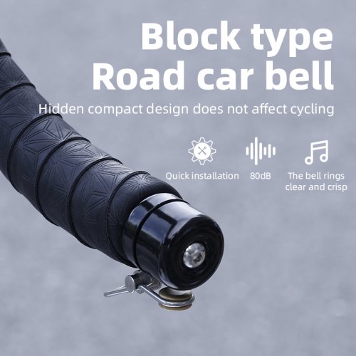 Bild von Wasserdichte Fahrradklingel mit gebogenem Lenkerstopfen – 80 dB laute Glocke für Rennräder und Citybikes, robustes Horn als Sicherheitsalarmglocke