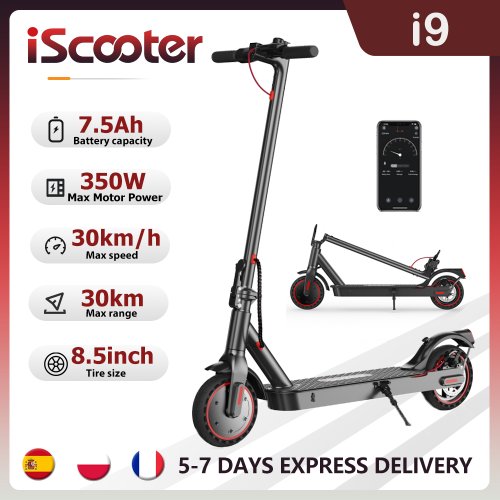 Afbeelding van iScooter i9 Elektrische Scooter - 350W, 30km Bereik, App & Eco Display