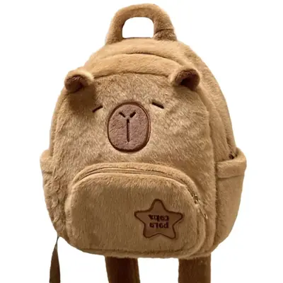 Image de Sac à Dos Peluche Capybara Kawaii - Mignon & Spacieux
