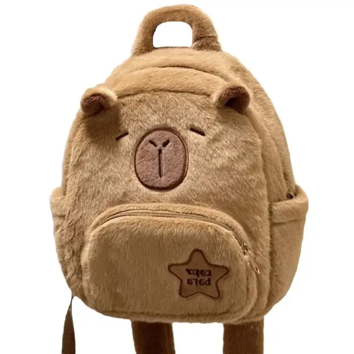 Image de Sac à Dos Peluche Capybara Kawaii - Mignon & Spacieux