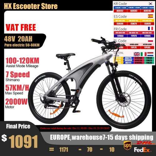 Bild von E-Bike für Erwachsene – 2000W Motor & 85 Nm Drehmoment
