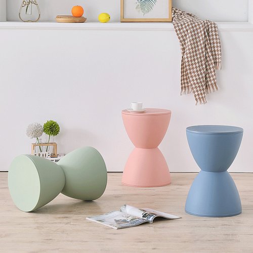 Imagen de Muebles otomanos para pasillo y sala de estar, PUF de almacenamiento minimalista, taburete para cambiar zapatos, taburete de espera de plástico grueso