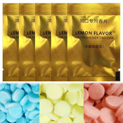 Afbeelding van 5 stuks natuurlijke auto luchtverfrisser vullingen - geurtabletten voor air vent clip, effen geur, vervangingsset voor frisse lucht in de auto