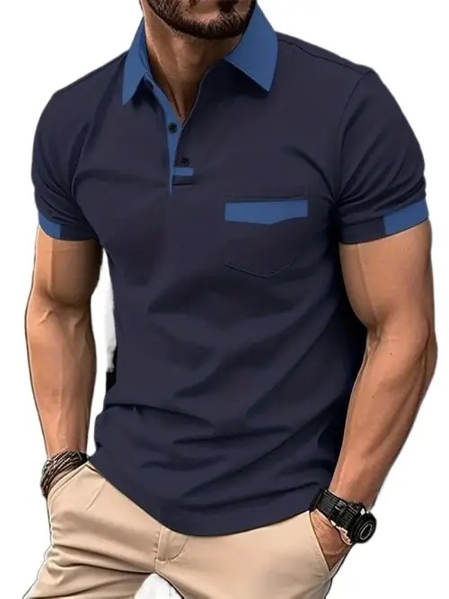 Image de T-Shirt Homme Été - Polo Uni Respirant & Léger