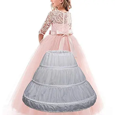 Image de Jupon Crinoline Dentelle Blanche pour Fille