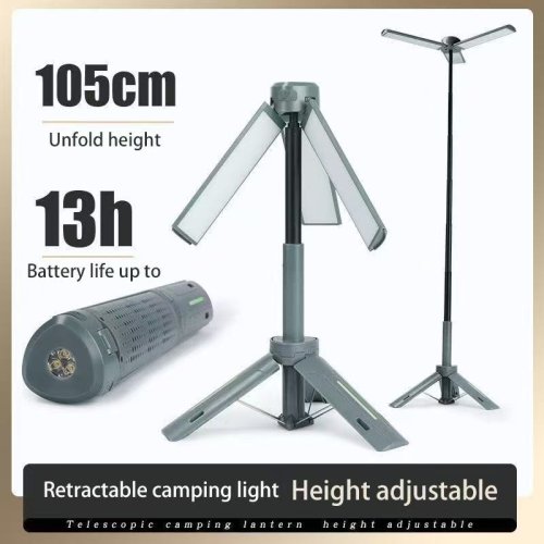 Immagine di Torcia Telescopica Portatile da 8000mAh con Batteria Ricaricabile per Escursionismo, Campeggio e Pesca - Lanterna da Campeggio Multifunzione con Luce Potente