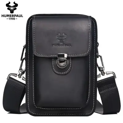 Image de Sac Bandoulière Homme en Cuir de Cheval - Élégant & Fonctionnel