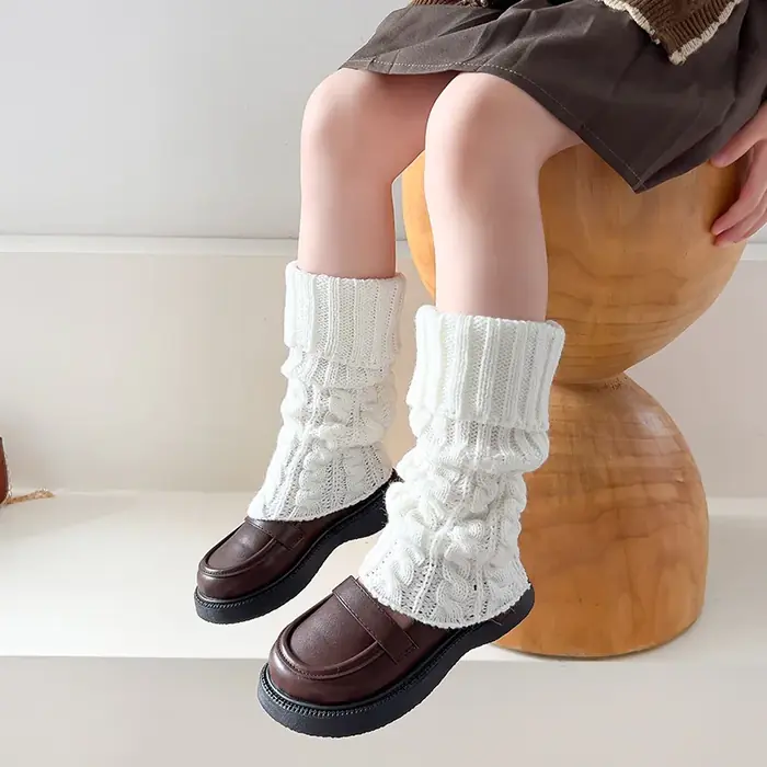 Image de Jambières Tricotées Chaudes pour Bébés Filles