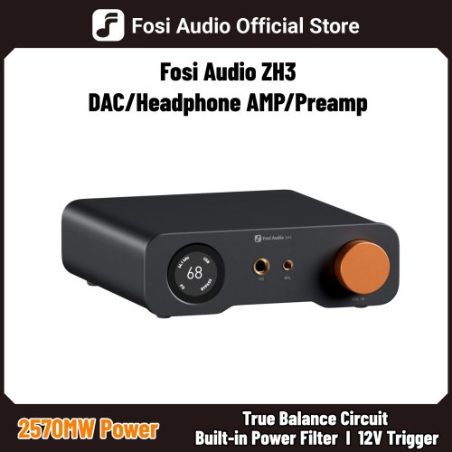 Image of Fosi Audio ZH3 HIFI Headphone Amplifier AKM4493SEQ Desktop DAC Fully Balanced Preamp with Remote 12V Trigger Input