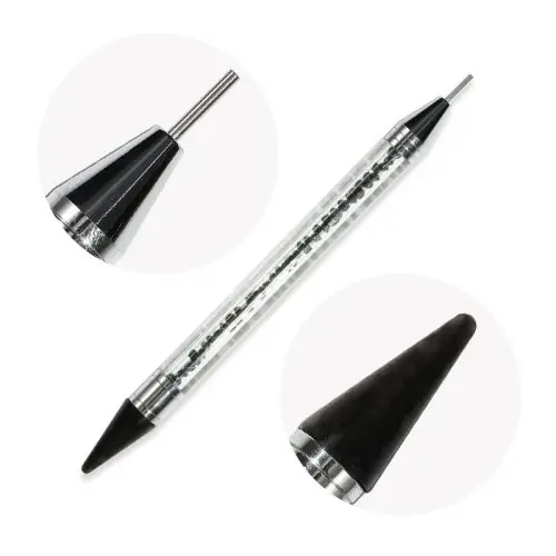 Image de Stylo Nail Art Double Tête avec Strass & Cire