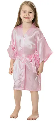 Image de Kimono Enfant Satin Élégant - Robe de Chambre Douce & Confortable