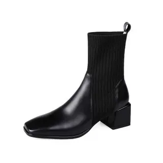 Image de Bottines tricotées femme automne-hiver à talons hauts