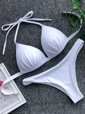 Image de Bikini Blanc Push-Up Élégant & Séduisant
