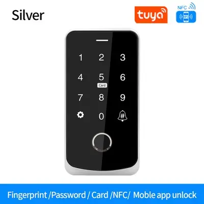 Image de Système de Porte Intelligent avec RFID et Empreintes Digitales