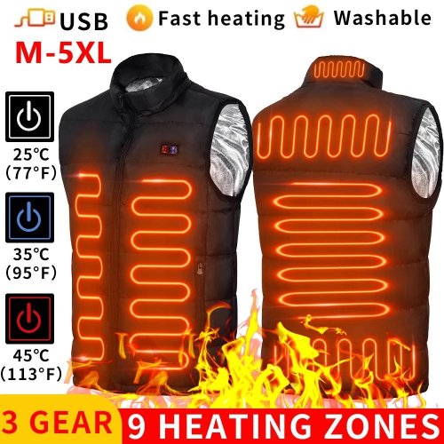 Image de Veste Chauffante USB - 9 Zones de Chaleur pour Hommes et Femmes
