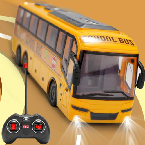Image of Rc Bus Electric Remote Control Car with Light Tour Bus School City Model 27Mhz Radio Controlled Machine Toys For Boys Kids