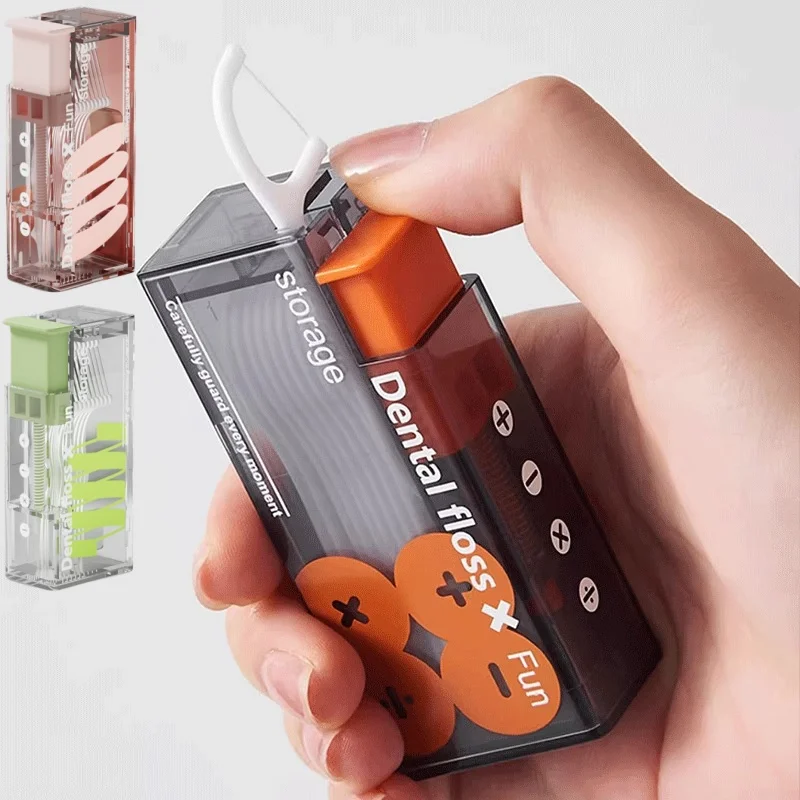Immagine di Dispenser Portatile di Filo Interdentale con 10 Pezzi – Organizzatore Automatico per Igiene Orale, Bastoncini Usa e Getta a Pressione