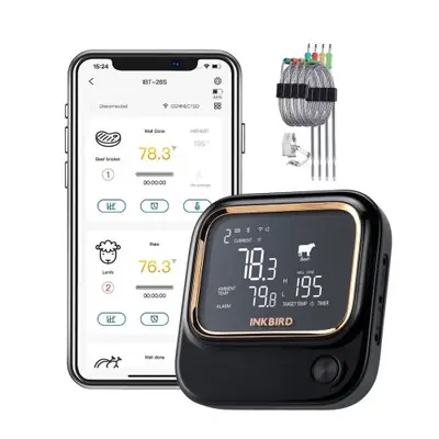 Image de Thermomètre BBQ Bluetooth avec 4 sondes - Inkbird