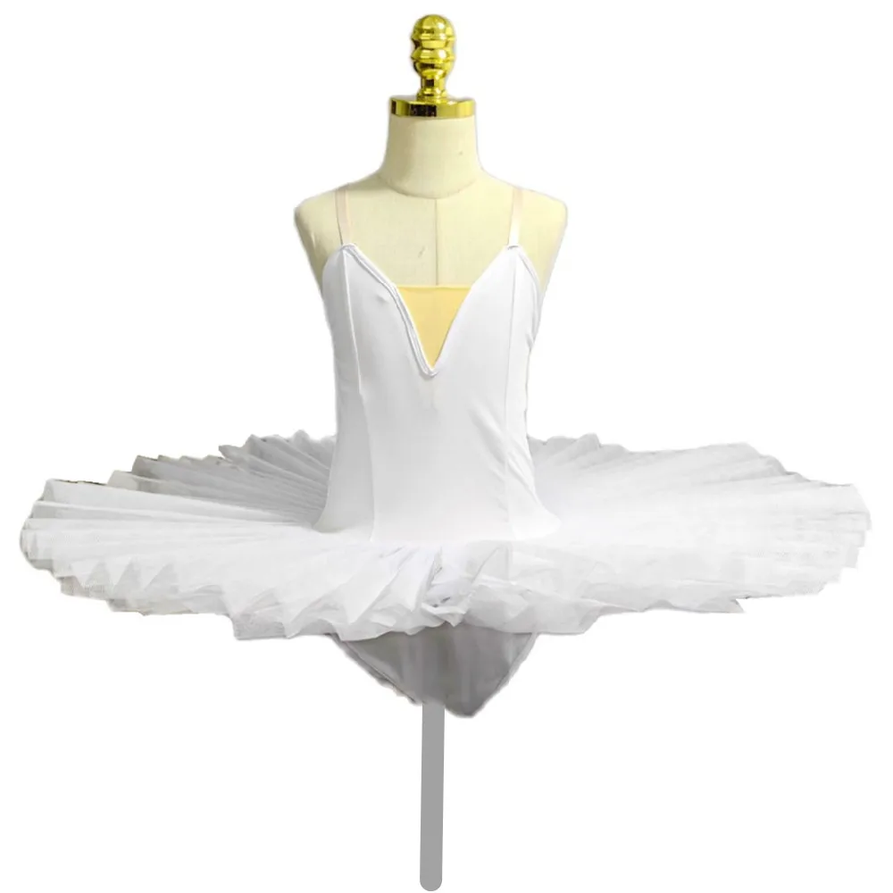 Immagine di Costume da Balletto per Bambine con Gonna Tutù e Cinghie Stile Lago dei Cigni – Vestito da Danza Elegante per Piccole Ballerine